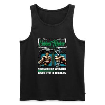 Cabinet maker Profession Saying Worker - Men's Premium Organic Tank Top - black - Front - AI Model Male 178 light (178cm)