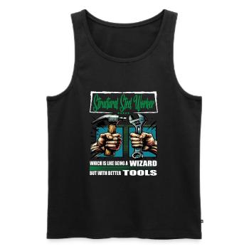 Structural steel worker Occupation Saying Worker - Men's Premium Organic Tank Top - black - Front - AI Model Male 178 light (178cm)