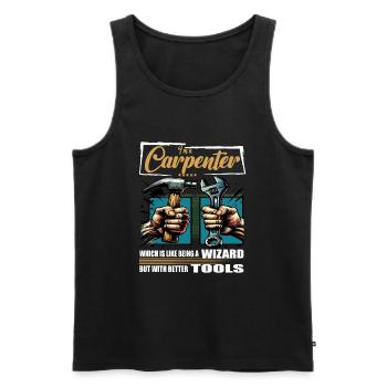 Carpenter Profession Saying Worker - Men's Premium Organic Tank Top - black - Front - AI Model Male 178 light (178cm)