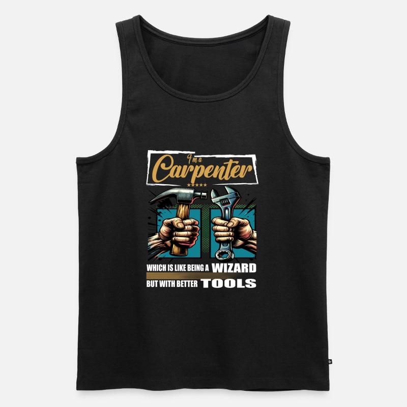 Carpenter Beruf Spruch Arbeiter - Männer Premium Bio Tank Top - Schwarz