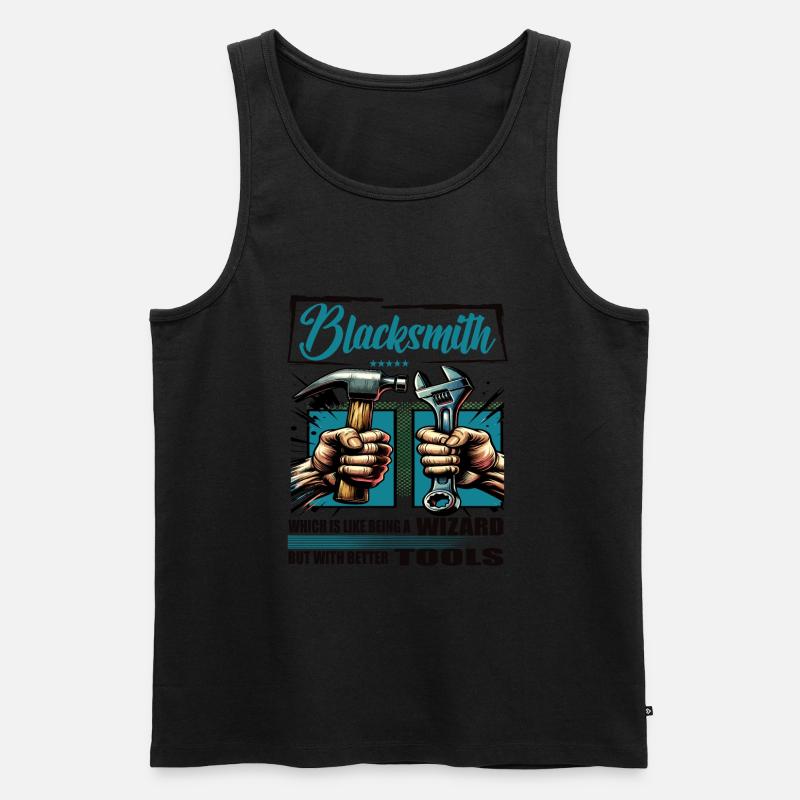 Blacksmith Beruf Spruch Arbeiter - Männer Premium Bio Tank Top - Schwarz