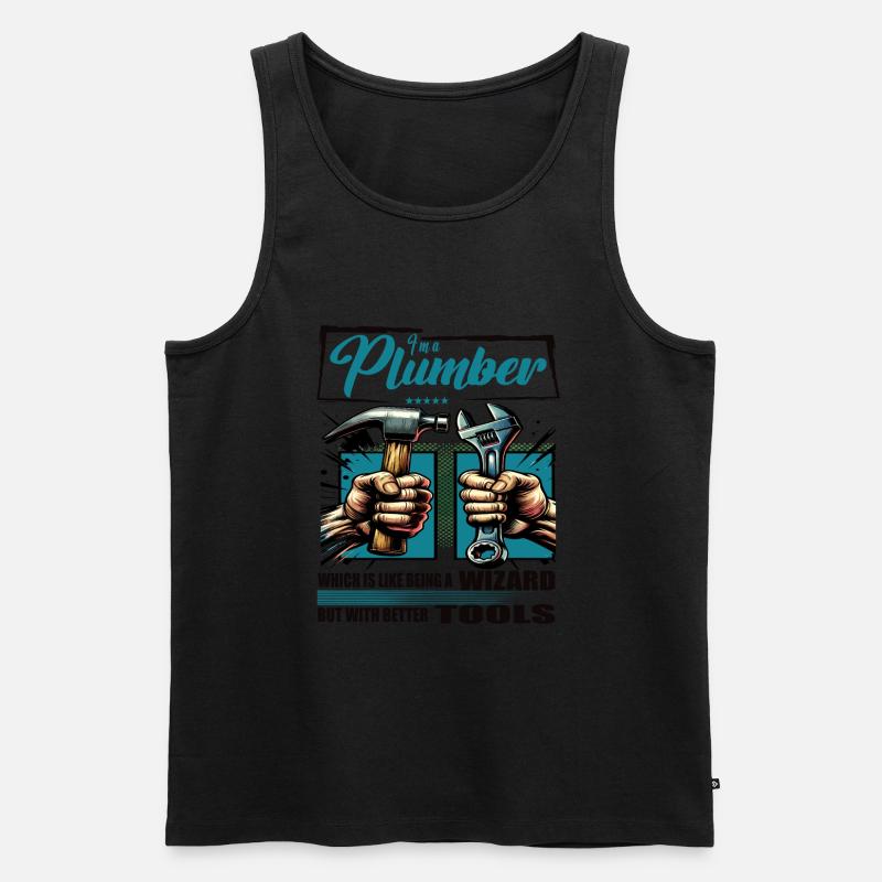 Plumber Beruf Spruch Arbeiter - Männer Premium Bio Tank Top - Schwarz