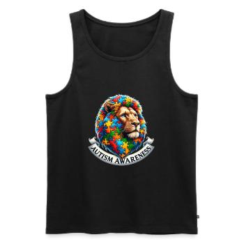 Autism Awareness puzzles piece - Men's Premium Organic Tank Top - black - Front - AI Model Male 178 light (178cm)