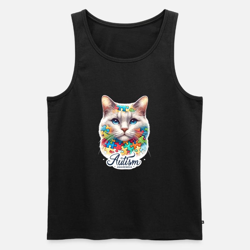 Autism Awareness puzzles piece - Männer Premium Bio Tank Top - Schwarz