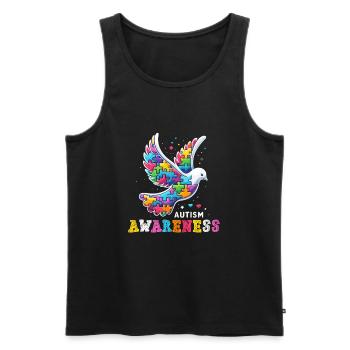 Autism Awareness puzzles piece - Men's Premium Organic Tank Top - black - Front - AI Model Male 178 light (178cm)