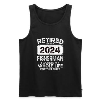 Retired Fisherman 2024 - Männer Premium Bio Tank Top - Schwarz - Vorne - AI Model Male 178 light (178cm)
