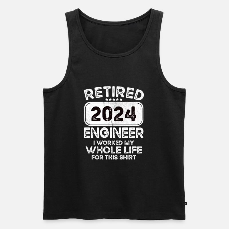 Retired Engineer 2024 - Männer Premium Bio Tank Top - Schwarz