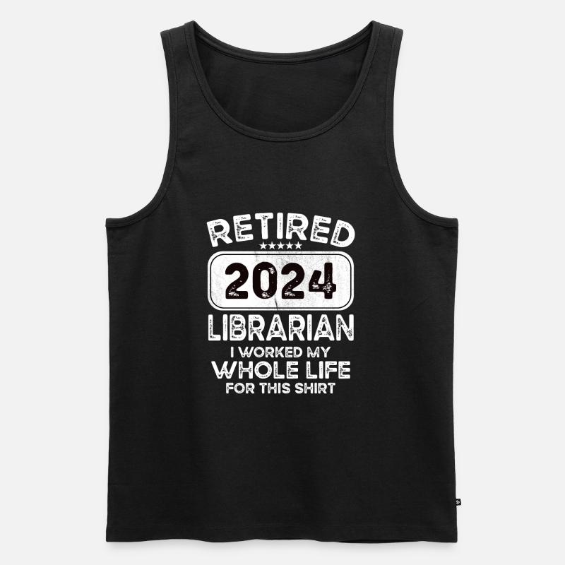 Retired Librarian 2024 - Männer Premium Bio Tank Top - Schwarz
