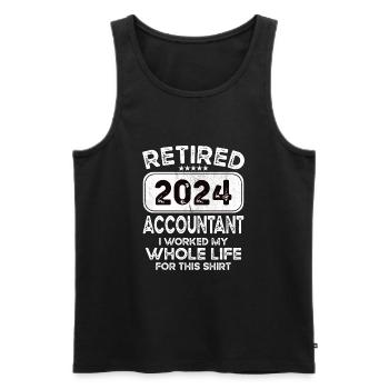 Retired Accountant 2024 - Men's Premium Organic Tank Top - black - Front - Michal (187cm)