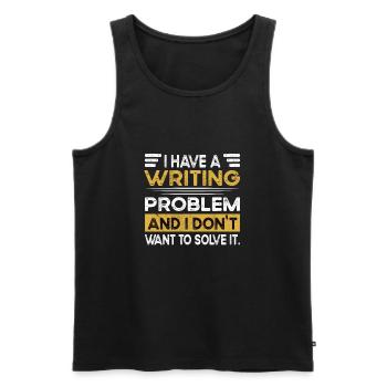 Writing is my hobby - Men's Premium Organic Tank Top - black - Front - Michal (187cm)