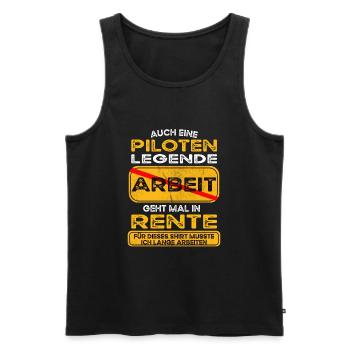 Pilot lustiges Rente Pension - Männer Premium Bio Tank Top - Schwarz - Vorne - Michal (187cm)