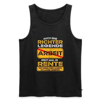 Richter lustiges Rente Pension - Männer Premium Bio Tank Top - Schwarz - Vorne - Michal (187cm)