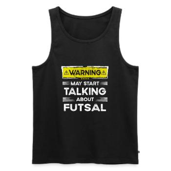 Talking about Futsal funny - Männer Premium Bio Tank Top - Schwarz - Vorne - AI Model Male 178 light (178cm)
