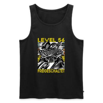 Birthday Level 56 Unlocked Gaming & Gaming - Men's Premium Organic Tank Top - black - Front - Michal (187cm)