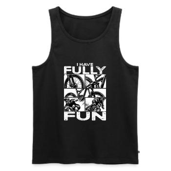 Mountainbike I have fully fun MTB - Männer Premium Bio Tank Top - Schwarz - Vorne - AI Model Male 178 light (178cm)