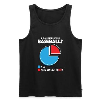 Est-ce un grand jour pour le baseball ? - Débardeur bio Premium Homme - noir - Devant - AI Model Male 178 light (178cm)