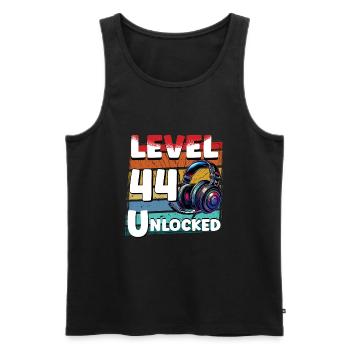 Gaming Birthday Level 44 Unlocked Gamer - Men's Premium Organic Tank Top - black - Front - Michal (187cm)