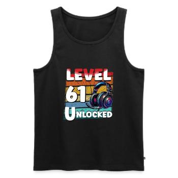 Gaming Birthday Level 61 Unlocked Gamer - Men's Premium Organic Tank Top - black - Front - Michal (187cm)