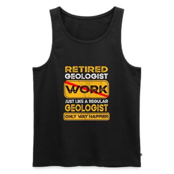 Retirement geologist only happier Retired - Men's Premium Organic Tank Top - black - Front - AI Model Male 178 light (178cm)