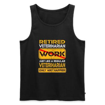 Retirement veterinarian only happier Retired - Men's Premium Organic Tank Top - black - Front - AI Model Male 178 light (178cm)