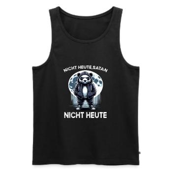 Je déteste les gens grognons du matin au bureau drôle - Débardeur bio Premium Homme - noir - Devant - Michal (187cm)