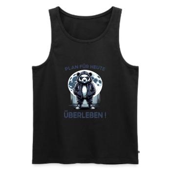 Je déteste les gens grognons du matin au bureau drôle - Débardeur bio Premium Homme - noir - Devant - Michal (187cm)