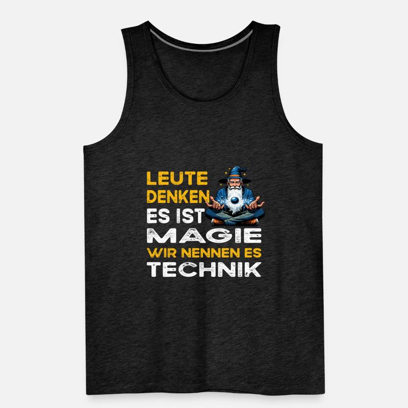 People think magic, technology, science Men's Premium Organic Tank Top