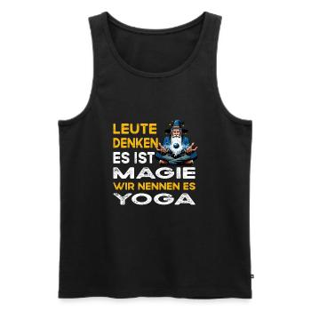 People Thinking Magic Yoga Sports - Men's Premium Organic Tank Top - black - Front - Michal (187cm)