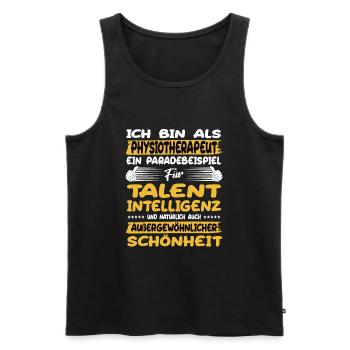 physiotherapist a prime example of talent - Men's Premium Organic Tank Top - black - Front - Michal (187cm)