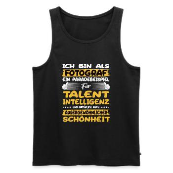 photographer is a prime example of talent - Men's Premium Organic Tank Top - black - Front - Michal (187cm)