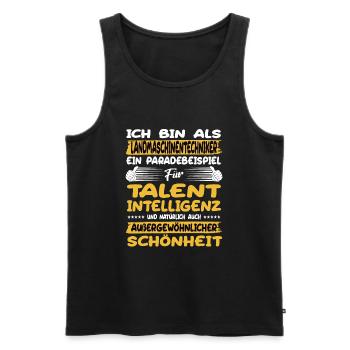landmaschinentechniker ein Paradebeispiel für - Männer Premium Bio Tank Top - Schwarz - Vorne - Michal (187cm)