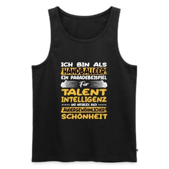 Handball players: a prime example of handball - Men's Premium Organic Tank Top - black - Front - Michal (187cm)
