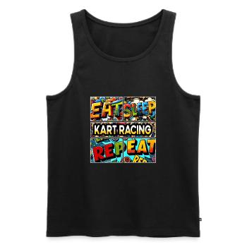 Manger dormir Répétition de course de kart - Débardeur bio Premium Homme - noir - Devant - Michal (187cm)