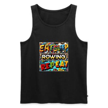 Eat sleep Rowing repeat - Men's Premium Organic Tank Top - black - Front - Michal (187cm)