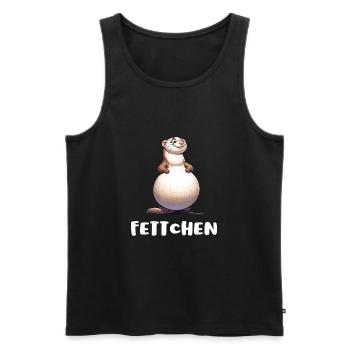 Ferret - Fatty with Big Belly Funny - Men's Premium Organic Tank Top - black - Front - AI Model Male 178 light (178cm)