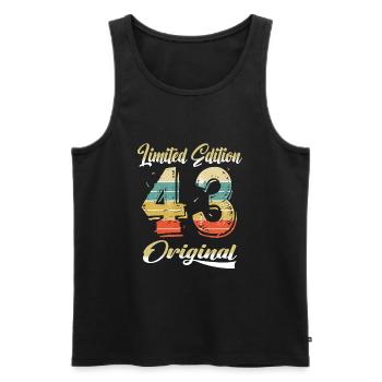 81 Anniversaire Vintage 1943 Édition Limitée - Débardeur bio Premium Homme - noir - Devant - Michal (187cm)