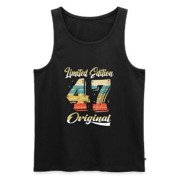77 ans anniversaire vintage 1947 édition limitée - Débardeur bio Premium Homme - noir - Devant - Michal (187cm)