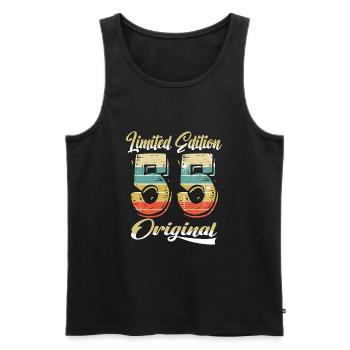 69 ans anniversaire vintage 1955 édition limitée - Débardeur bio Premium Homme - noir - Devant - Michal (187cm)