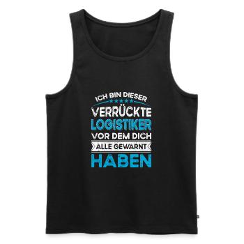 Je suis ce légendaire logisticien fou - Débardeur bio Premium Homme - noir - Devant - Michal (187cm)