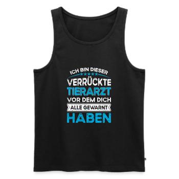 Je suis ce vétérinaire fou légendaire - Débardeur bio Premium Homme - noir - Devant - Michal (187cm)