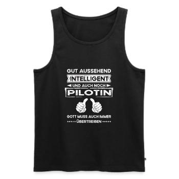 Pilotin Gut Aussehend Intelligent - Männer Premium Bio Tank Top - Schwarz - Vorne - AI Model Male 178 light (178cm)