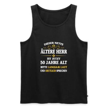 Geburtstag 50 Jahre dieser nette ältere Herr - Männer Premium Bio Tank Top - Schwarz - Vorne - AI Model Male 178 light (178cm)