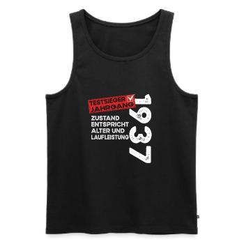 87 Jahre Geburtstag Testsieger Jahrgang 1937 - Männer Premium Bio Tank Top - Schwarz - Vorne - Michal (187cm)