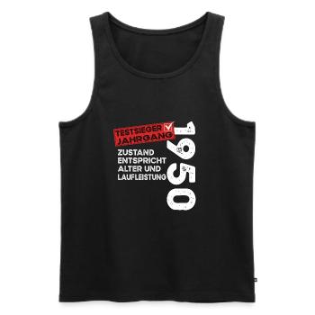 74 Jahre Geburtstag Testsieger Jahrgang 1950 - Männer Premium Bio Tank Top - Schwarz - Vorne - Michal (187cm)