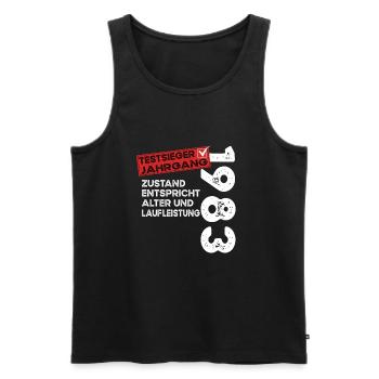 41 Jahre Geburtstag Testsieger Jahrgang 1983 - Männer Premium Bio Tank Top - Schwarz - Vorne - Michal (187cm)