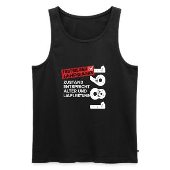 43 Jahre Geburtstag Testsieger Jahrgang 1981 - Männer Premium Bio Tank Top - Schwarz - Vorne - Michal (187cm)