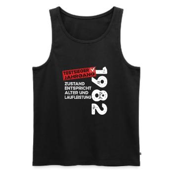 42 Jahre Geburtstag Testsieger Jahrgang 1982 - Männer Premium Bio Tank Top - Schwarz - Vorne - Michal (187cm)