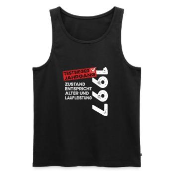 Gagnant du test d’anniversaire du 27e anniversaire Né en 1997 - Débardeur bio Premium Homme - noir - Devant - Michal (187cm)