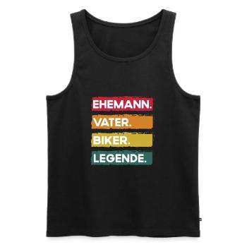 Husband Father Biker Legend Father's Day - Men's Premium Organic Tank Top - black - Front - AI Model Male 178 light (178cm)