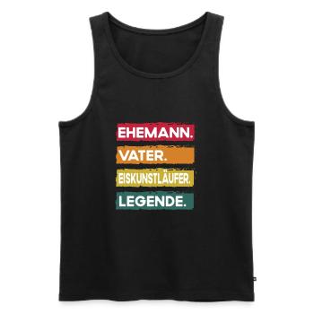 Husband Father Figure Skater Legend Father's Day - Men's Premium Organic Tank Top - black - Front - Michal (187cm)